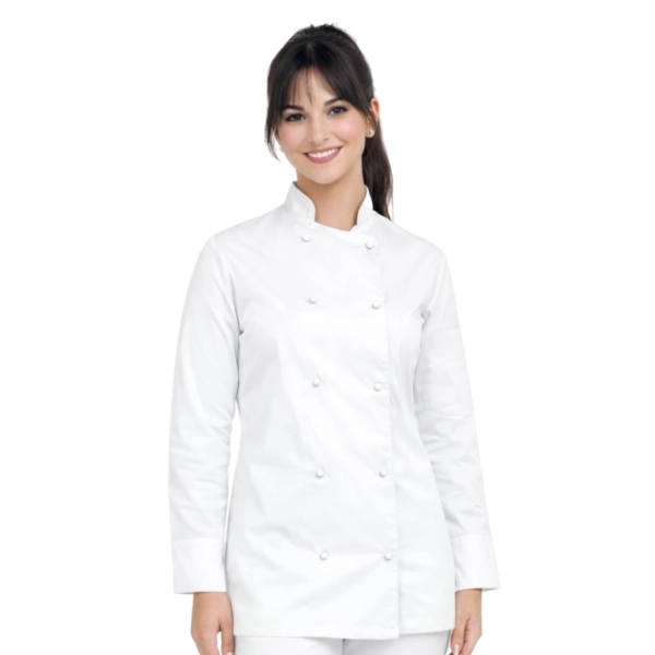 Bluza kucharska biała damska długi rękaw  roz.XL – bluza kucharska – odzież gastronomiczna